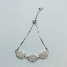 Load image into Gallery viewer, Sterling Silver Synthetic Opal 3Oval Links Bolo Bracelet for Women Sliding Clasp
