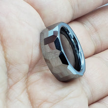 Load image into Gallery viewer, Tungsten Carbide 8mm Faceted Dome Wedding Band Ring Octagon Patterns Size 5~14
