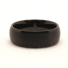 Load image into Gallery viewer, Tungsten Carbide Smooth Black Brushed Finish Beveled Edges Wedding Band Ring 8mm
