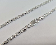 Load image into Gallery viewer, 4mm Sterling Silver D/C Rope Chain Necklaces Bracelets Handmade Italy 7 to 30 in
