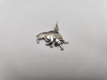 Load image into Gallery viewer, 925 Sterling Silver Charging Bull Pendant Oxidized Finish 1 (25mm) Inch Tall
