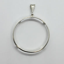 Load image into Gallery viewer, Sterling Silver Dollar Bezel 38 mm Coins Prong Back Round Edge Mexican Olympic
