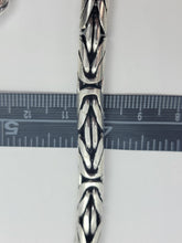 Load image into Gallery viewer, 7mm Sterling Silver Round BYZANTINE Chain Necklace Bracelet Antiqued Finish

