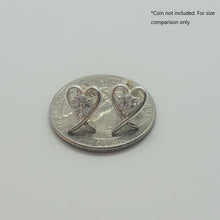 Load image into Gallery viewer, Sterling Silver Long Tail Heart Earring with CZ
