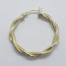 Load image into Gallery viewer, Authentic 10K Yellow Gold Round Twisted Hoop Door Knocker Earrings Women 3 Sizes
