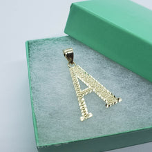 Load image into Gallery viewer, 10K Solid Yellow Gold Diamond Cut Initial Alphabet Letter Pendant Charm 4 Sizes
