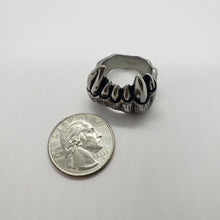 Load image into Gallery viewer, Surgical Stainless Steel Fangs Biker Ring for Men 3/4 inch 20mm Size 9 to 15
