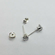 Load image into Gallery viewer, Tiny Sterling Silver Cubic Zirconia Stud Earrings Cartilage Nose Studs 2mm-4mm
