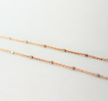 Load image into Gallery viewer, 14K Solid Rose Gold Rolo with Bead Chain Necklace 1mm Size 16-24"
