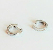 Load image into Gallery viewer, 14K Yellow/Rose/White Gold Elegant Satin Finished Huggie Hoop Earrings 2.5x12mm
