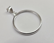 Load image into Gallery viewer, 925 Sterling Silver 50 Cent Half Dollar Coin Bezel 30mm Screw Top Coin Edge
