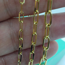 Load image into Gallery viewer, 14K Solid Yellow White Rose Gold Paperclip Chain 3mm 3.5mm 4.5m Size 16" - 24"
