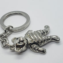 Load image into Gallery viewer, Movable Teddy Bear Key Chain Crystal Key Ring Jeweled Tortoise for Women 4" Long
