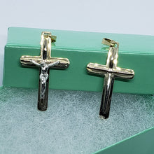 Load image into Gallery viewer, Authentic 14K Yellow Lined Gold Cross Pendant with/out White Gold Jesus 2 Style
