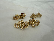 Load image into Gallery viewer, Authentic 10k Solid Yellow Gold Nugget Stud Earrings with CZ Men Women Unisex
