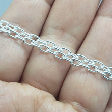 Load image into Gallery viewer, Sterling Silver Boston Link Chain Italy Necklaces Bracelets 3mm Size 7" ~ 30"
