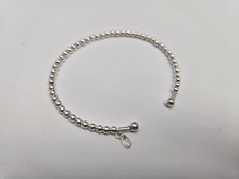 Load image into Gallery viewer, 925 Sterling Silver Wide Plain Beaded Flexible Cuff Bracelet Chain 3mm 7" Long
