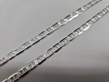 Load image into Gallery viewer, 925 Sterling Silver Flat Mariner Link Chain Diamond Cut Necklace 5.8mm 7" to 30"
