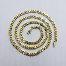 Load image into Gallery viewer, 4mm 10K SOLID Yellow Gold Miami Cuban Link Chain Necklace Men Women Size 20"-30"
