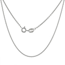 Load image into Gallery viewer, 925 Sterling Silver Thin Rhodium Finish Cable Link Chain Necklace 1.1mm 16"-20"
