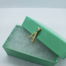 Load image into Gallery viewer, 10K Solid Yellow Gold Nugget Initial Letter Pendant Alphabet Necklace Charm
