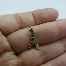 Load image into Gallery viewer, 10K Solid Yellow Gold Nugget Initial Letter Pendant Alphabet Necklace Charm
