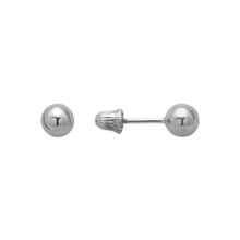 Load image into Gallery viewer, 14K Yellow or White Gold Ball Stud Earrings 4mm Wide 2grams Screw Backing
