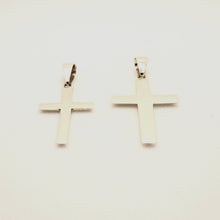 Load image into Gallery viewer, 925 Sterling Silver Smooth Simple Beveled Edge Cross Pendant 2 Sizes
