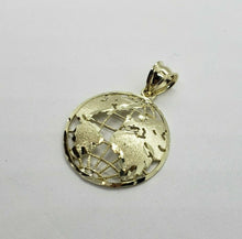 Load image into Gallery viewer, Authentic 10K Yellow White Real Gold Diamond Cut Globe Pendant Men Women 3 Sizes
