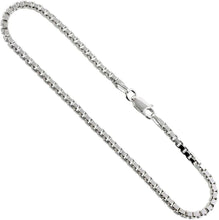 Load image into Gallery viewer, Sterling Silver Box Chain Necklace Bracelet Medium Thick 1.2mm-2.2mm Size 7"-30"
