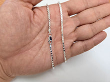 Load image into Gallery viewer, 925 Sterling Silver Square Cut Box Chain Bracelet Necklace 2.2mm 7" to 30"
