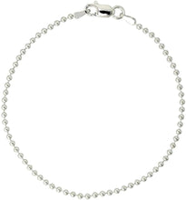 Load image into Gallery viewer, 925 Sterling Silver Plain Pallini Bead Ball Chain Bracelet Necklace 2mm
