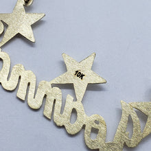 Load image into Gallery viewer, 10K Solid Yellow Gold Handmade Personalized Custom Name Pendant Charm with Stars
