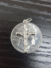 Load image into Gallery viewer, 925 Solid Sterling Silver Small Crucifix Pendant, 1 inch 24mm Height Made in USA
