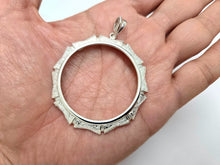 Load image into Gallery viewer, 925 Sterling Silver 1oz Round Coin Bezel Bamboo Shape Edge 39mm Prong Back
