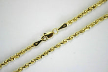 Load image into Gallery viewer, 14k Solid Yellow Gold Diamond Cut Rope Chain Necklace Men 4mm 16"~30" All Sizes
