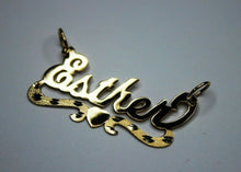 Load image into Gallery viewer, 10K Solid Yellow Gold Personalized Custom Name Pendant Charm with Heart
