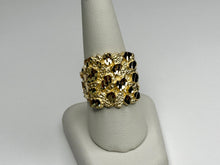 Load image into Gallery viewer, 10k Solid Yellow Gold Nugget Style Ring 20.5mm Width/22mm Height Size 6-13
