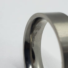 Load image into Gallery viewer, Titanium Wedding Band Ring Beveled Edges Brushed Finish Flat 6mm size 6.5 to 14
