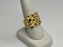 Load image into Gallery viewer, 10k Solid Yellow Gold Nugget Style Ring 19.5mm Width/19.5mm Height Size 7-15
