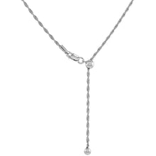 Load image into Gallery viewer, 925 Sterling Silver Adjustable Rope Chain Necklace Rhodium Finish 1.6mm 24 Inch
