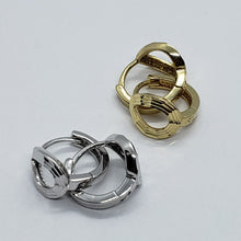 Load image into Gallery viewer, 14K Real Yellow White Gold Huggie Hoop Earrings Diamond Cut Round 11mm Men Women
