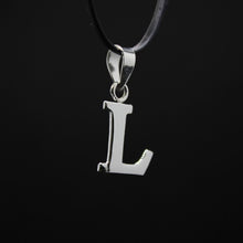 Load image into Gallery viewer, 925 Sterling Silver Alphabet Initial Pendant Plain Slab Serif Upper Case Letter
