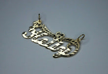 Load image into Gallery viewer, 14K Solid Yellow Gold Personalized Custom Handmade Name Pendant Charm Flower
