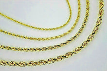 Load image into Gallery viewer, 10k Solid Yellow Gold D/C Rope Chain Necklace Bracelet 1.5mm-8mm 8.5" 16"-30"
