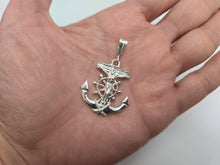 Load image into Gallery viewer, 925 Sterling Silver Anchor Mariner Crucifix Cross Pendant 1 1/4 Inch (31mm)

