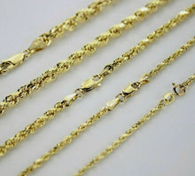 Load image into Gallery viewer, 10K Yellow Gold Hollow Rope Twist Chain Bracelet Men Women 2mm-5mm Size 7" 8" 9"
