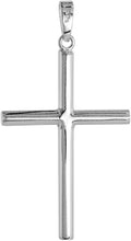 Load image into Gallery viewer, Sterling Silver Large Plain Cross Tubular Flawless High Polished with/out chain
