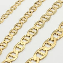 Load image into Gallery viewer, 10K Solid Yellow Gold Mariner Link Chain Bracelet Necklace 3.2mm~6mm Size 7"~26"
