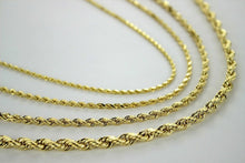 Load image into Gallery viewer, 14k Solid Yellow Gold Diamond Cut Rope Chain Necklace Men 4mm 16"~30" All Sizes
